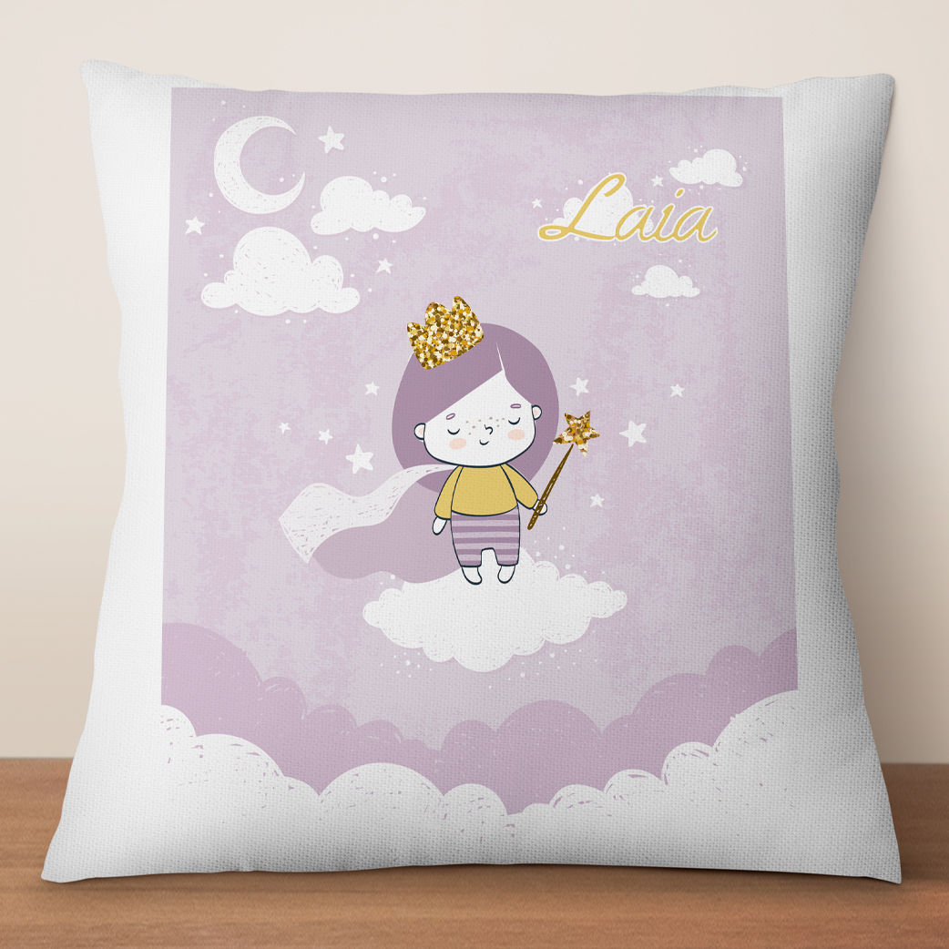 Cojín Personalizado Princesa con Nombre para regalo de nacimiento